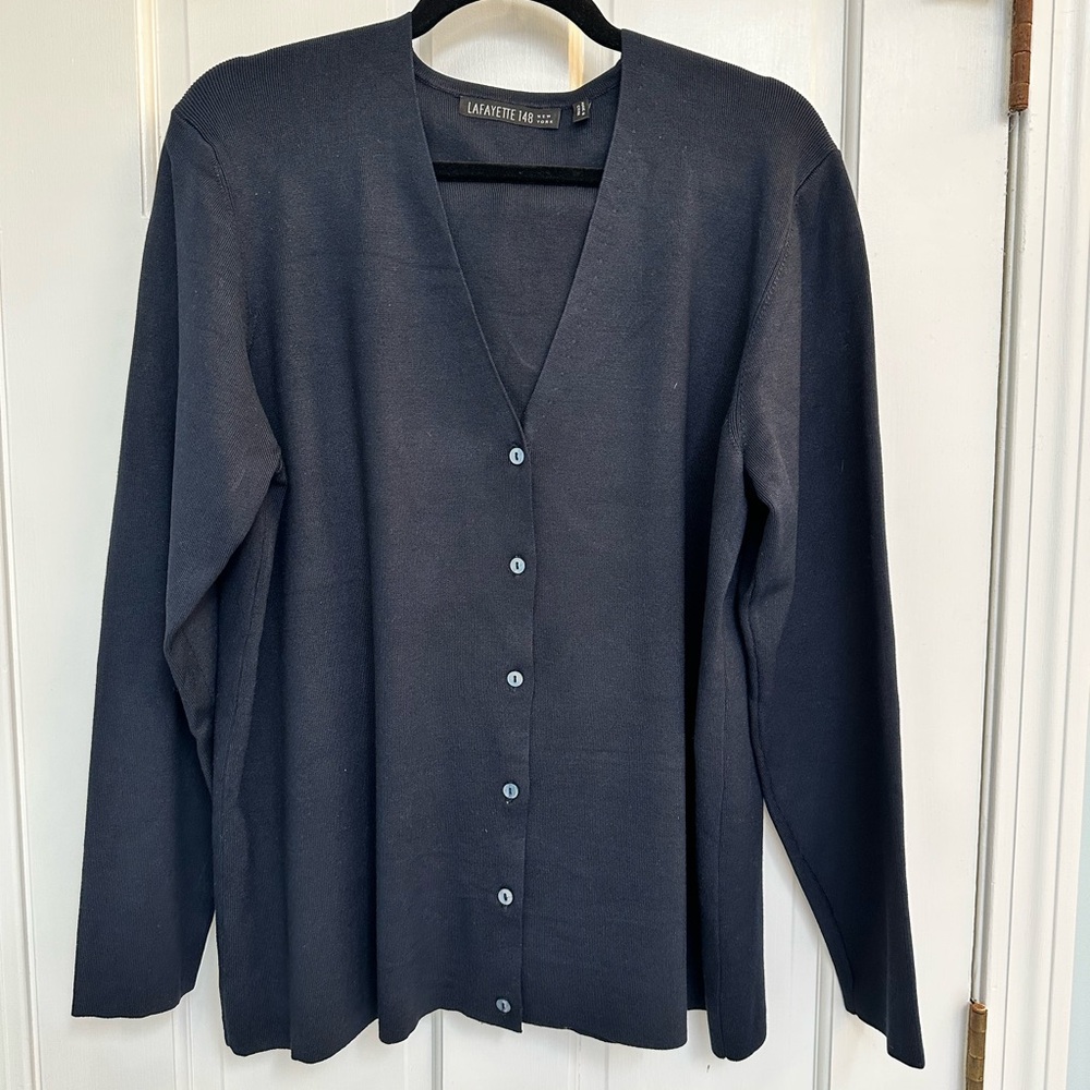 Lafayette 148 Blue Cardigan 2X